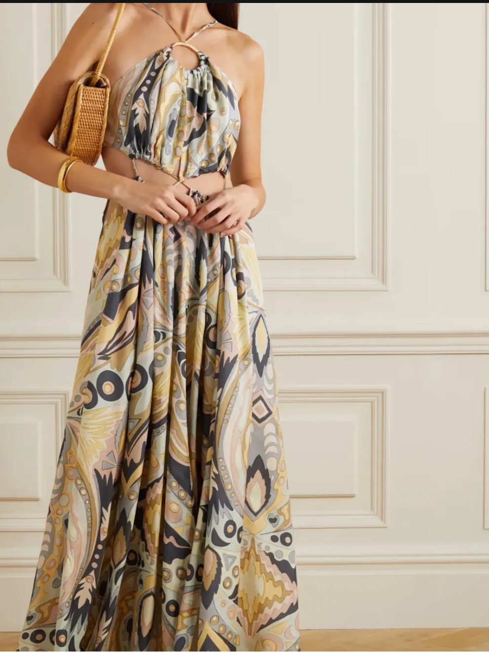 Cult Gaia Aphrodite Gown, Size Small, Silk/Rayon, Euc